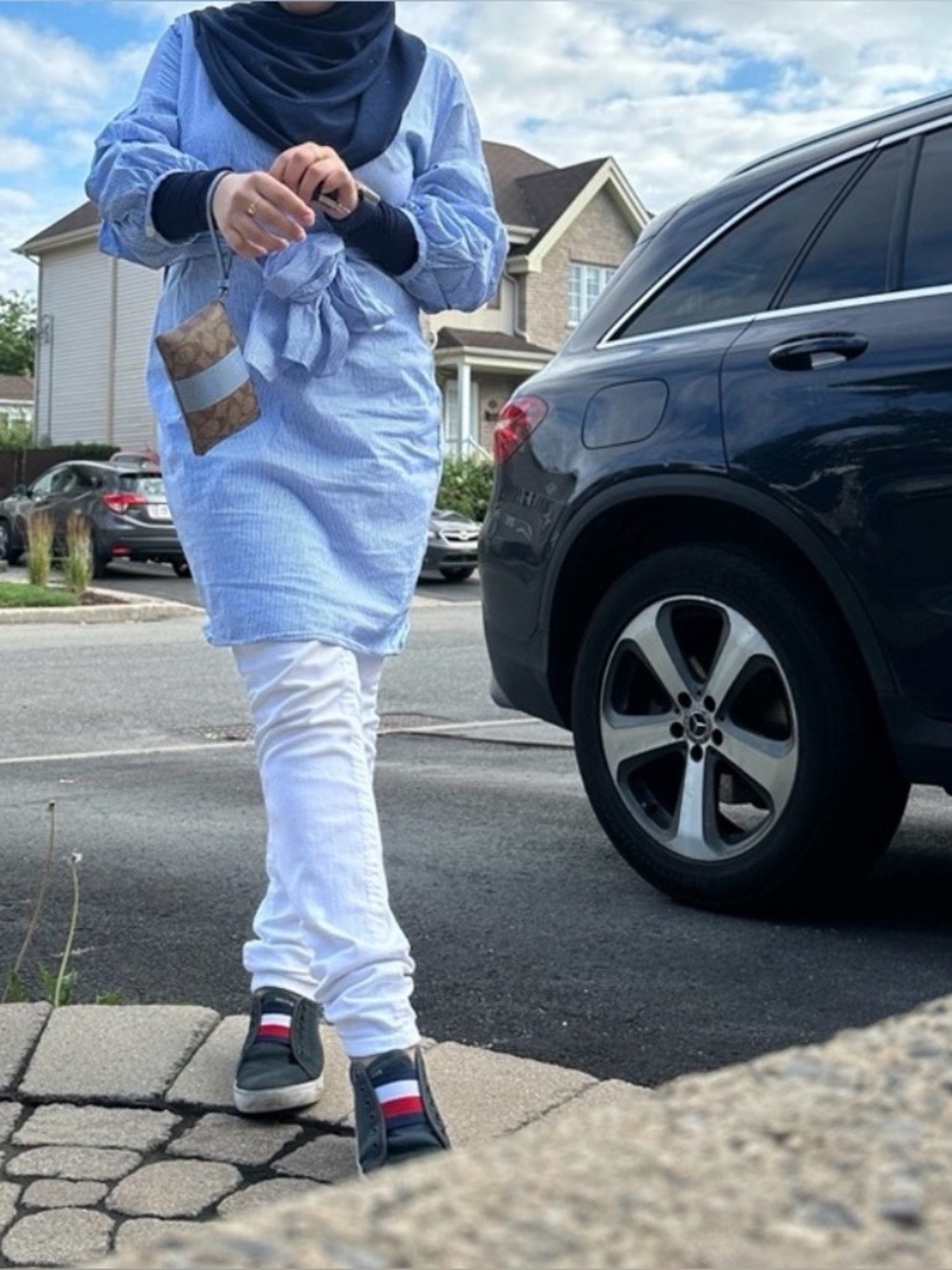Light Blue Tie-Waist Tunic